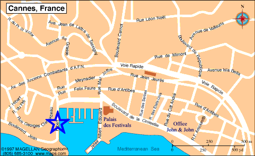 Map Cannes, John and John Real Estate, Ref 005