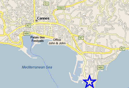 Map Cannes, John and John Real Estate, Ref 011