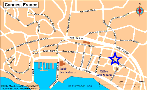 Map Cannes, John and John Real Estate, Ref 015