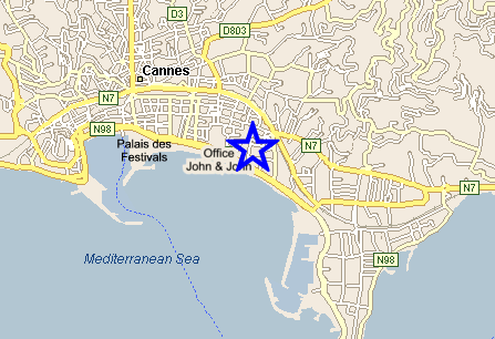 Map Cannes, John and John Real Estate, Ref 036
