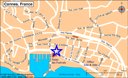Map Cannes, John and John Real Estate, Ref 037