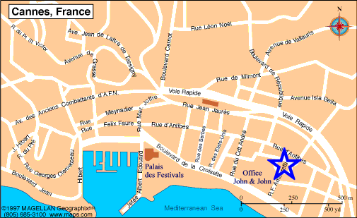 Map Cannes, John and John Real Estate, Ref 041