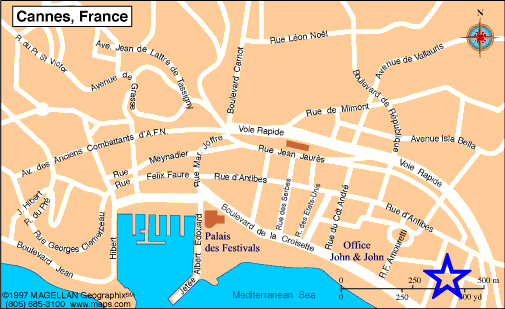 Map Cannes, John and John Real Estate, Ref 044