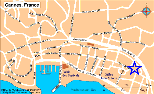 Map Cannes, John and John Real Estate, Ref 048
