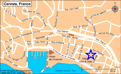 Map Cannes, John and John Real Estate, Ref 050