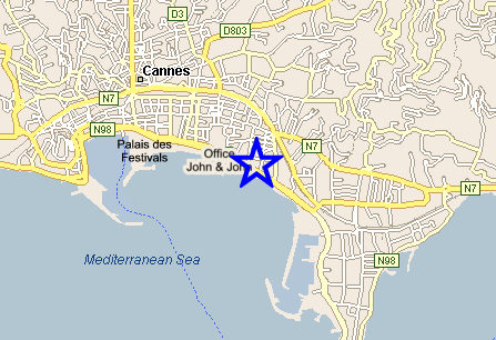 Map Cannes, John and John Real Estate, Ref 062
