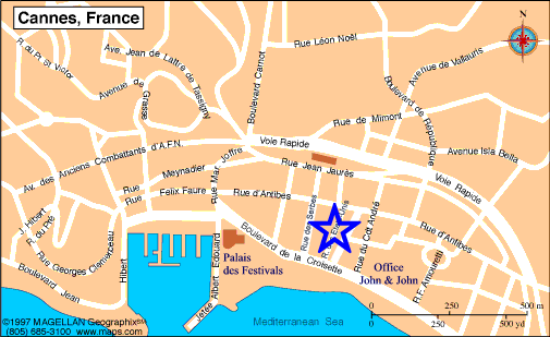 Map Cannes, John and John Real Estate, Ref 063