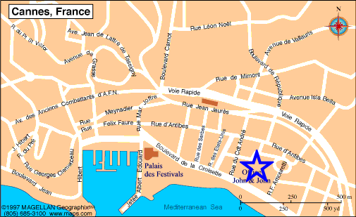 Map Cannes, John and John Real Estate, Ref 073