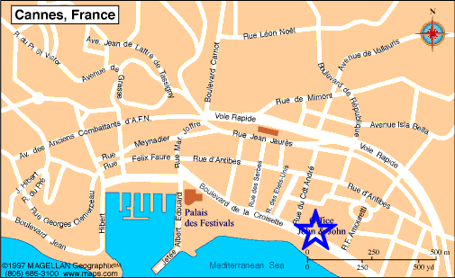 Map Cannes, John and John Real Estate, Ref 083