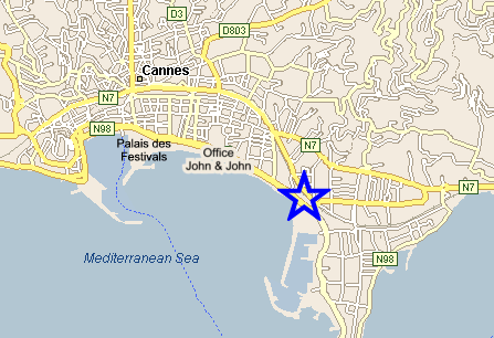 Map Cannes, John and John Real Estate, Ref 088