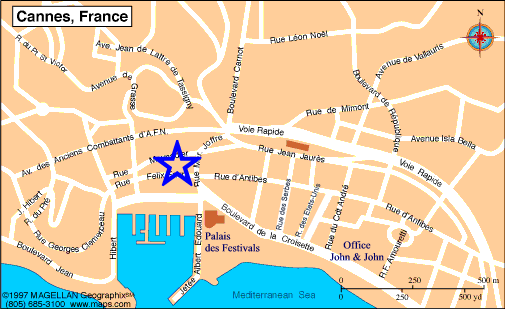Map Cannes, John and John Real Estate, Ref 098