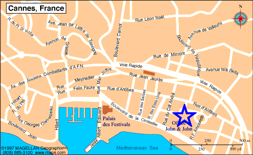 Map Cannes, John and John Real Estate, Ref 099