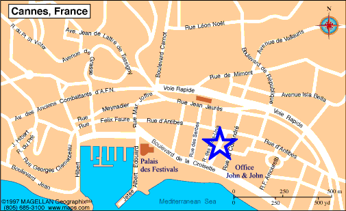 Map Cannes, John and John Real Estate, Ref 100