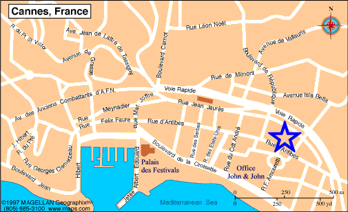 Map Cannes, John and John Real Estate, Ref 106