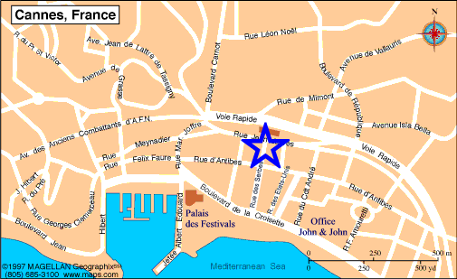 Map Cannes, John and John Real Estate, Ref 117