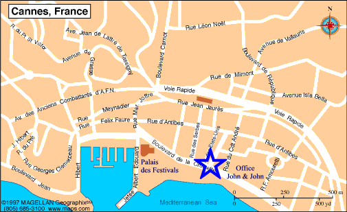 Map Cannes, John and John Real Estate, Ref 128