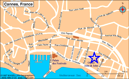 Map Cannes, John and John Real Estate, Ref 133
