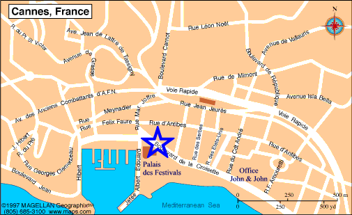 Map Cannes, John and John Real Estate, Ref 136