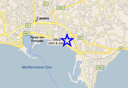Map Cannes, John and John Real Estate, Ref 154