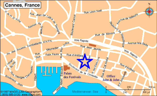 Map Cannes, John and John Real Estate, Ref 156