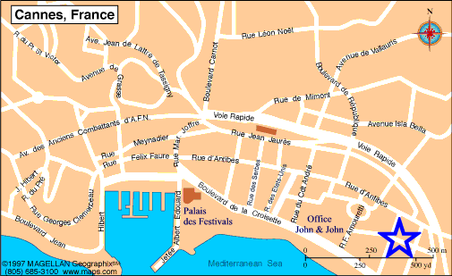 Map Cannes, John and John Real Estate, Ref 160