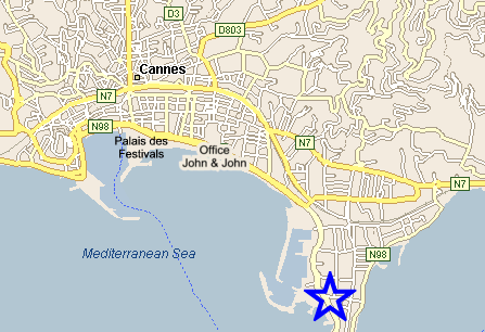 Map Cannes, John and John Real Estate, Ref 163