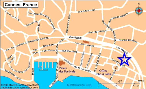 Map Cannes, John and John Real Estate, Ref 175