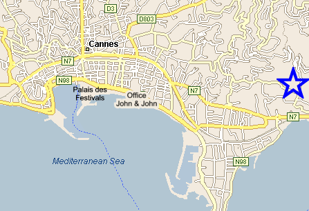 Map Cannes, John and John Real Estate, Ref 186
