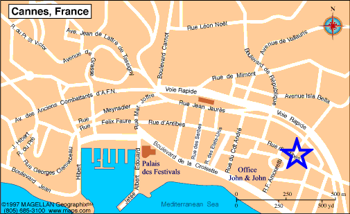 Map Cannes, John and John Real Estate, Ref 188