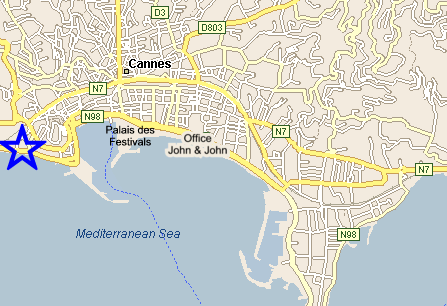 Map Cannes, John and John Real Estate, Ref 189