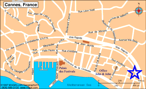 Map Cannes, John and John Real Estate, Ref 214