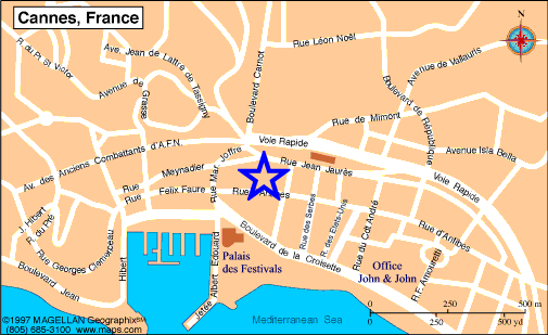 Map Cannes, John and John Real Estate, Ref 219