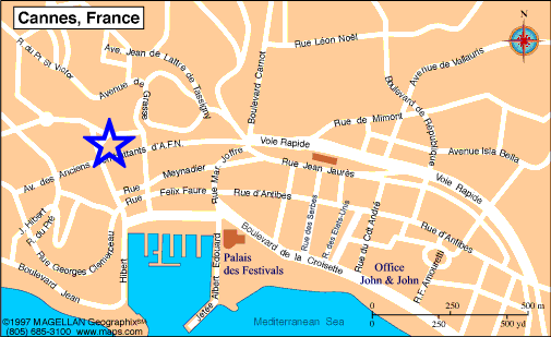 Map Cannes, John and John Real Estate, Ref 229