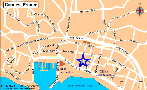 Map Cannes, John and John Real Estate, Ref 230