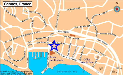 Map Cannes, John and John Real Estate, Ref 233