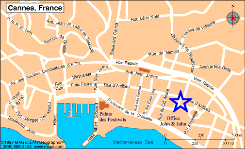 Map Cannes, John and John Real Estate, Ref 247