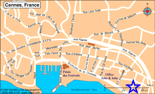 Map Cannes, John and John Real Estate, Ref 278