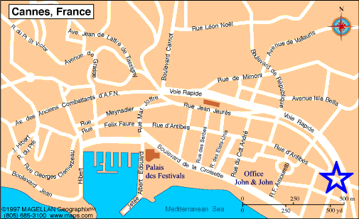 Map Cannes, John and John Real Estate, Ref 297