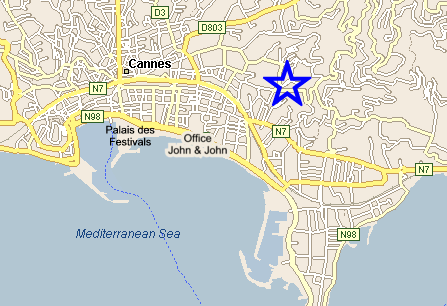 Map Cannes, John and John Real Estate, Ref 304