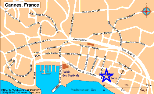 Map Cannes, John and John Real Estate, Ref 310