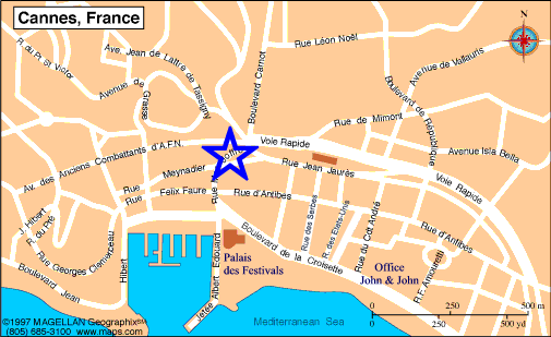 Map Cannes, John and John Real Estate, Ref 316