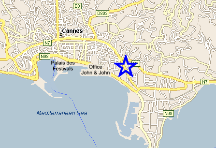 Map Cannes, John and John Real Estate, Ref 338