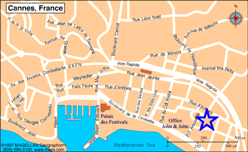 Map Cannes, John and John Real Estate, Ref 341