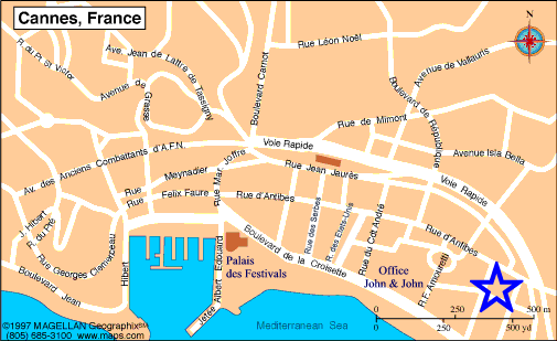 Map Cannes, John and John Real Estate, Ref 375