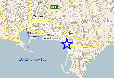 Map Cannes, John and John Real Estate, Ref 434