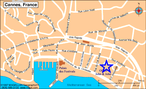 Map Cannes, John and John Real Estate, Ref 002