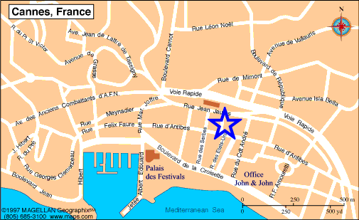 Map Cannes, John and John Real Estate, Ref 019