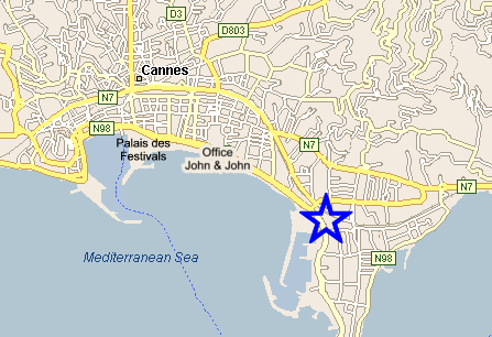 Map Cannes, John and John Real Estate, Ref 022