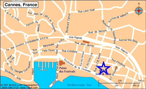 Map Cannes, John and John Real Estate, Ref 024