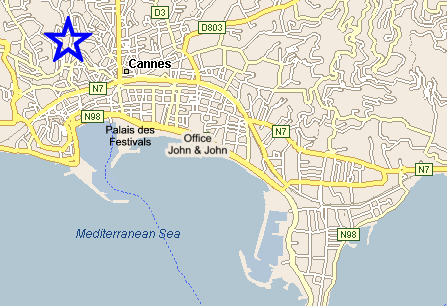 Map Cannes, John and John Real Estate, Ref 030